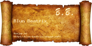 Blun Beatrix névjegykártya